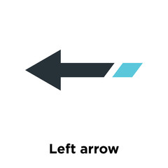 Left arrow icon vector sign and symbol isolated on white background, Left arrow logo concept