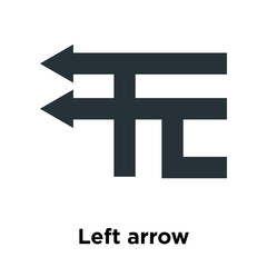 Left arrow icon vector sign and symbol isolated on white background, Left arrow logo concept