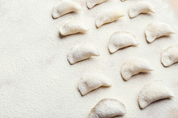 Process of cooking homemade vareniki
