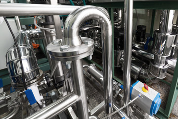 Fototapeta premium Pipeline system made of stainless steel.