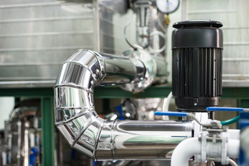 The system of pipelines with thick thermal insulation.