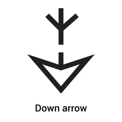 Down arrow icon vector sign and symbol isolated on white background, Down arrow logo concept