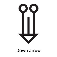 Down arrow icon vector sign and symbol isolated on white background, Down arrow logo concept