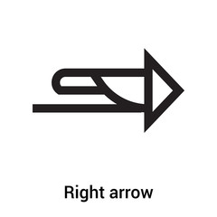 Right arrow icon vector sign and symbol isolated on white background, Right arrow logo concept