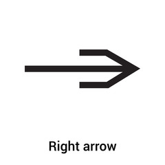 Right arrow icon vector sign and symbol isolated on white background, Right arrow logo concept