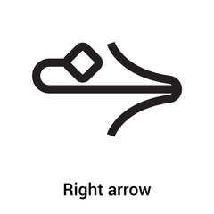 Right arrow icon vector sign and symbol isolated on white background, Right arrow logo concept