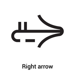 Right arrow icon vector sign and symbol isolated on white background, Right arrow logo concept