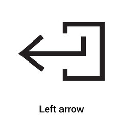 Left arrow icon vector sign and symbol isolated on white background, Left arrow logo concept