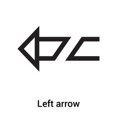 Left arrow icon vector sign and symbol isolated on white background, Left arrow logo concept