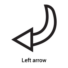 Left arrow icon vector sign and symbol isolated on white background, Left arrow logo concept