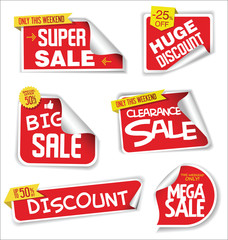 Super sale stickers and tags modern red collection