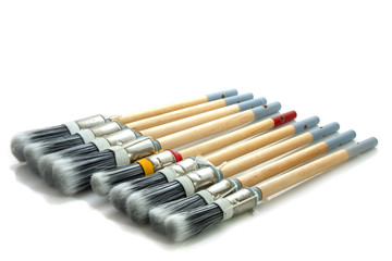 Paint brushes in a row