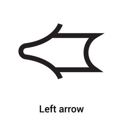 Left arrow icon vector sign and symbol isolated on white background, Left arrow logo concept