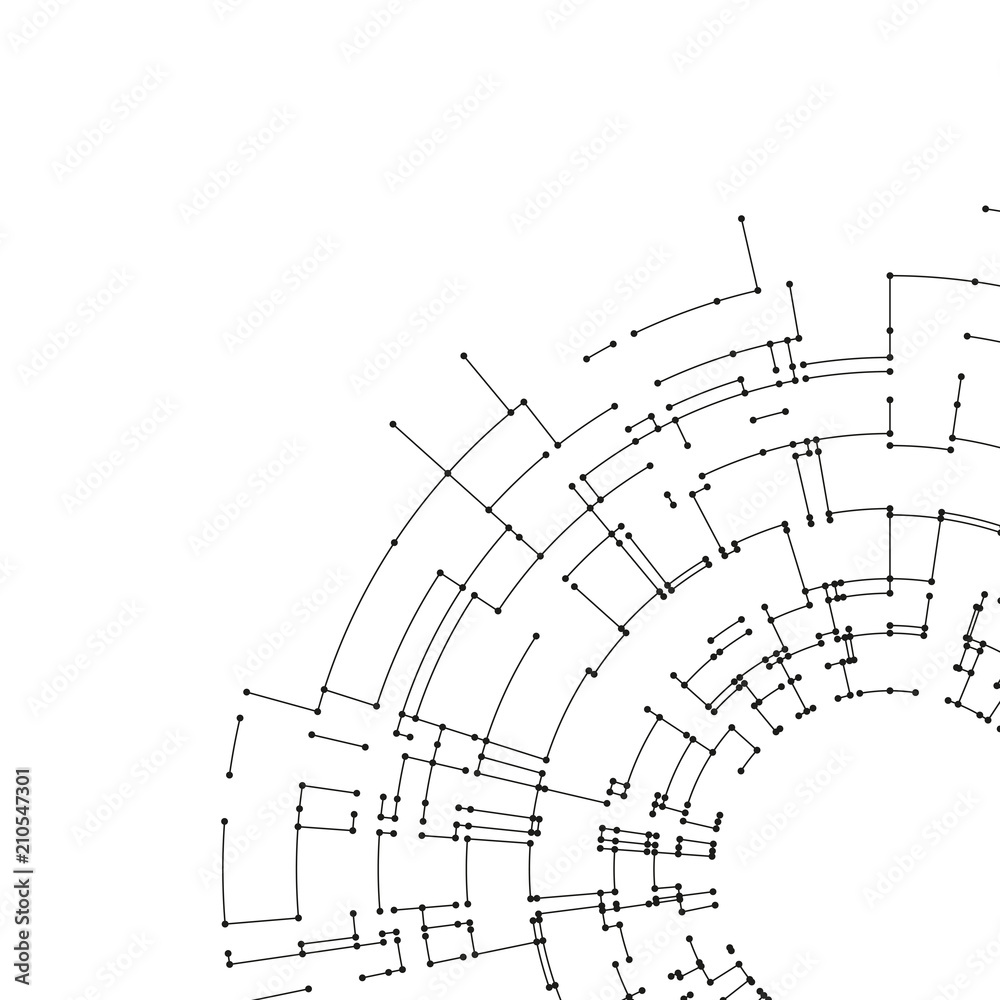 Poster connecting lines and dots on white background. abstract network connection design concept. technolog