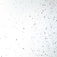 Binary code vector background with numbers one and zero. Artificial intelligence. Big data. Smart system. Coding or hacker concept, digital technology background. Vector illustration.