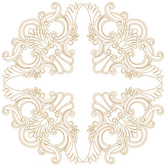 Golden vintage baroque ornament, corner. Retro pattern antique style acanthus. Decorative design element filigree calligraphy vector. - stock vector