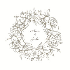 Floral frame, monogram