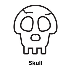 Skull icon vector sign and symbol isolated on white background, Skull logo concept