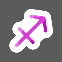 Sagittarius zodiac colored sticker sign. Astrological symbol. Vector icon sagittarius. Layers grouped for easy editing illustration.  For your design.
