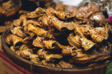 Dried fish in the fresh market In Asia