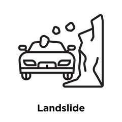 Landslide icon vector sign and symbol isolated on white background, Landslide logo concept