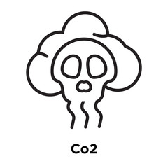 Co2 icon vector sign and symbol isolated on white background, Co2 logo concept