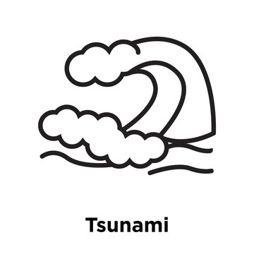 Tsunami icon vector sign and symbol isolated on white background, Tsunami logo concept