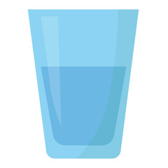 glass of water flat design isolated on white background