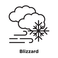 Blizzard icon vector sign and symbol isolated on white background, Blizzard logo concept