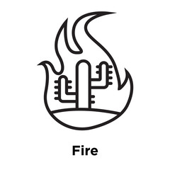 Obraz premium Fire icon vector sign and symbol isolated on white background, Fire logo concept