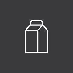 line milk icon black on dark background