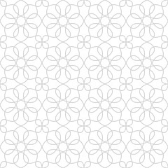 Seamless linear oriental pattern. Vector geometric texture.