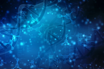 3d render of dna structure, Medical Technology background