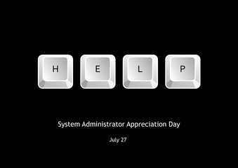 System Administrator Appreciation Day vector. Vector illustration keyboard keys. Keyboard on a black background. Important day