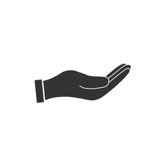 Open hand icon. Vector illustration. Flat design.