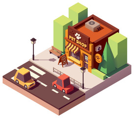 Vector isometric pet store