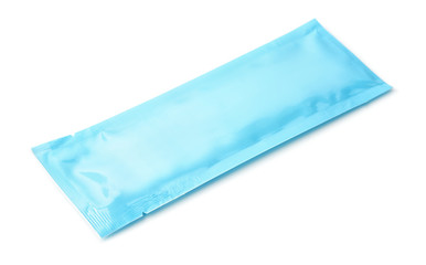 Blue blank foil sachet