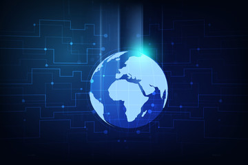 Global network connection with business concept and world map, vector illustrator