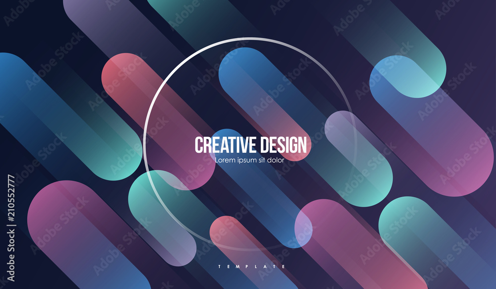Poster colorful geometric background. minimal abstract template with simple shapes. creative composition fo