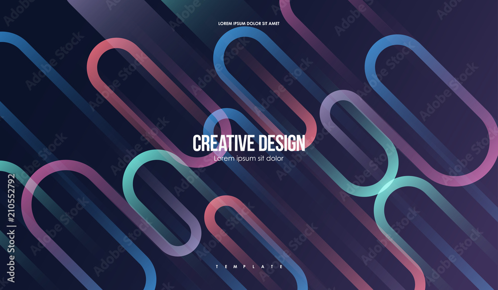 Poster colorful geometric background. minimal abstract template with simple shapes. creative composition fo