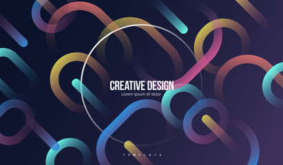 Colorful geometric background. Minimal Abstract Template with Simple shapes. Creative Composition for web and print.