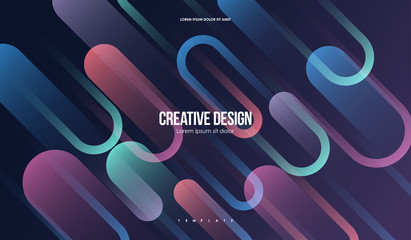 Colorful geometric background. Minimal Abstract Template with Simple shapes. Creative Composition for web and print.