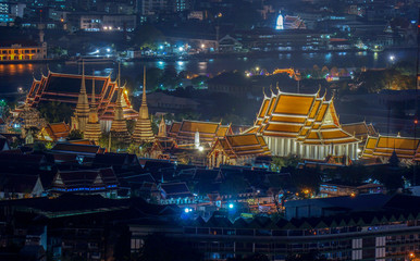 Wat Pho temple at twilight, Bangkok, Thailand