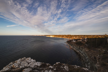 Fototapeta premium Standing high up on the cliffs looking over the island of Gotland