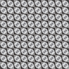 Checkered background with circles. Print for polygraphy, t-shirts and textiles. Seamless tile pattern. Abstract geometric wallpaper of the surface. Doodle for design. Art creation