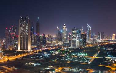 Obraz premium Amazing night dubai downtown skyline, Dubai, Emirates