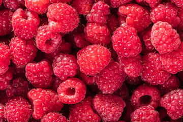 texture of fresh raspberries closeup