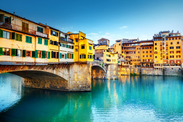 Blick auf Ponte Vecchio. Florenz, Italien