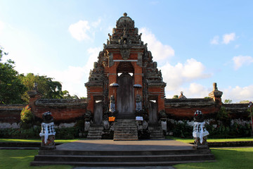 The gate of Pura Ayun Temple and garden complex. Peaceful and serene.