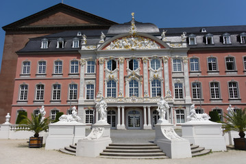 Electoral Palace in Trier, Germany. The Electoral Palace directly next to the Basilika is considere done oft hemost beautiful rococo palaces in the world.